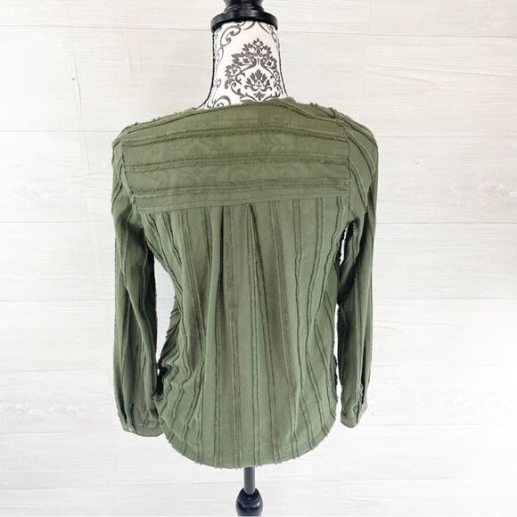 Anthropologie Maeve Audre Long Sleeve Faux Wrap Top - Picture 8 of 11